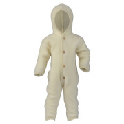 Kapuzenoverall, Fleece, Wolle (kbT), ocean, Größe 86/92