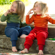 Hose mit Nabelbund, Fleece, 100% Schurwolle, rot, Größe 62/68, - mit breitem Taillienbündchen -