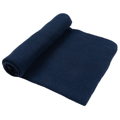 Wolldecke "marine", gestrickt, 100% Wolle (kbT), marine, 80x95cm²