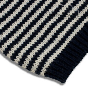 Hose°°, gestrickt, 100% Baumwolle (kbA), marine/natur, Größe 86/92 - fein geringelt - Bündchen: marine