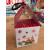 Geschenk-Faltschachtel "Pilz + Reh + Zwerg", weiß, 6x6x6cm³ - kleine Faltschachtel - Restposten, Sonderangebot wegen ungünstigem Aufkleber, statt 1,5 €!
