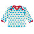 Shirt, Langarm, "Igel blau", 100% Baumwolle (kbA), Größe 74/80 blaue Igel, rot abgesetzt