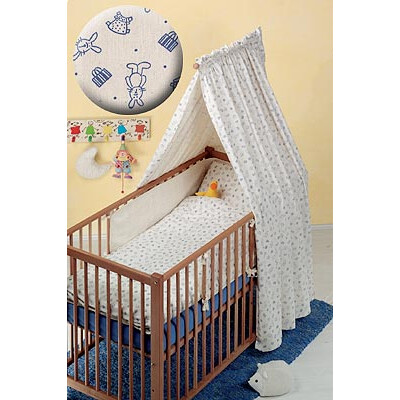 Betthimmel "Prolana-Bobo", Satin, 100% Baumwolle (kbA), natur, bedruckt